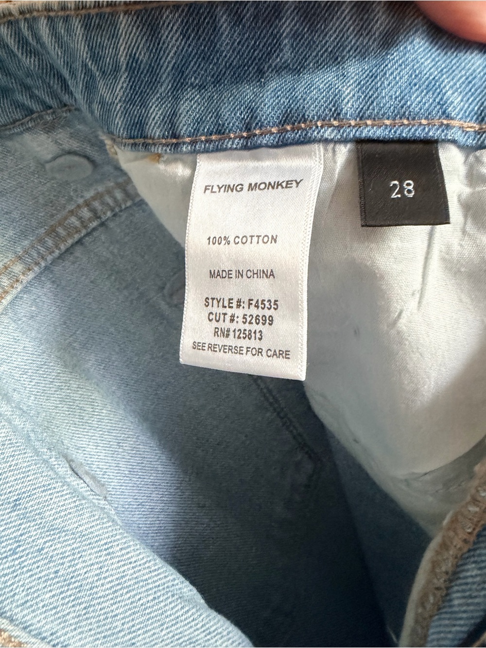 Flying Monkey Light Wash Distressed Wide Leg Jeans - Picture 3 of 8